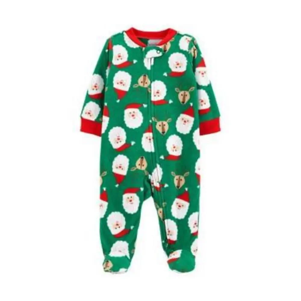 Carter's Baby boys Size Newborn Fleece Christmas Footie Pajama